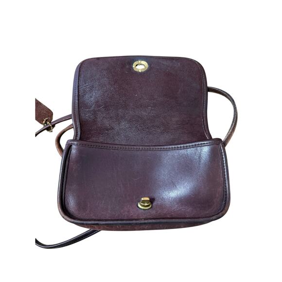 Vintage Coach USA Leather Crossbody Bag Brown Turnlock Flap Purse - Picture 4 of 10